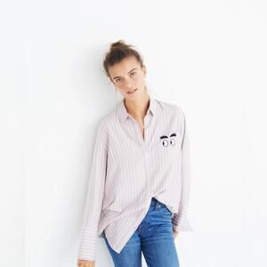 Madewell Embroidered Bristol Button-Down Shirt Women’s size small